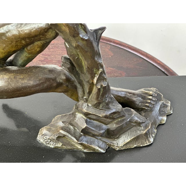 Metal Art Deco Athlete Regula Sculpture by Jacques Limousin, 1920s-1940s For Sale - Image 7 of 12