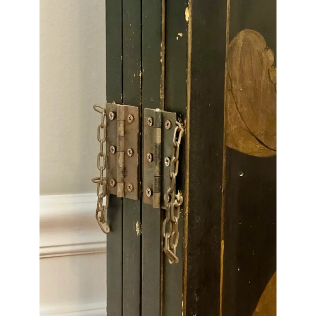 1920s Chinese Export Four Panel Lacquered Coromandel Dressing Screen Room Divider For Sale - Image 10 of 12