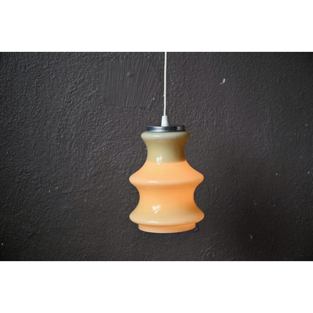 Mid-Century Modern Bohemian Cream-Colored Opaline Glass Pendant Light, 1960s For Sale - Image 3 of 18