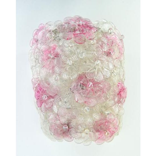 1950s Murano Flower Wall Lamp Attributed to Barovier & Toso For Sale - Image 4 of 4