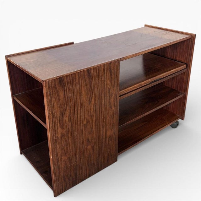Vintage Danish Rosewood Media Unit with Sliding Shelf, 1960s For Sale - Image 3 of 8