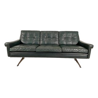 Vintage Danish Mid-Century Svend Skipper Bottle Green 3 Person Sofa 1970,s For Sale