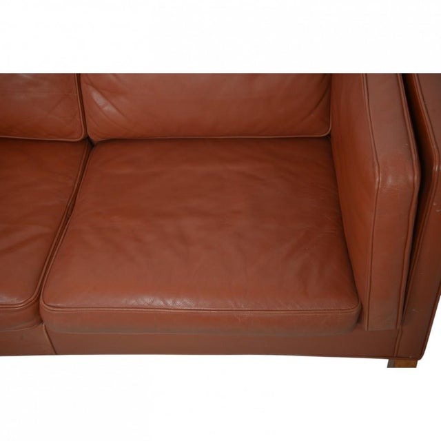 2333 Three-Seater Sofa in Cognac Leather by Børge Mogensen, 1990s For Sale - Image 10 of 18