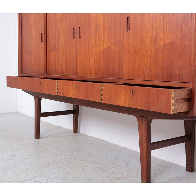 Vintage Danish Teak Highboard, 1960s For Sale - Image 12 of 17