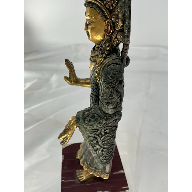 Bronze Antique Tibétan School Jeweled Bronze Figure of a Dipankara Buddha For Sale - Image 8 of 12