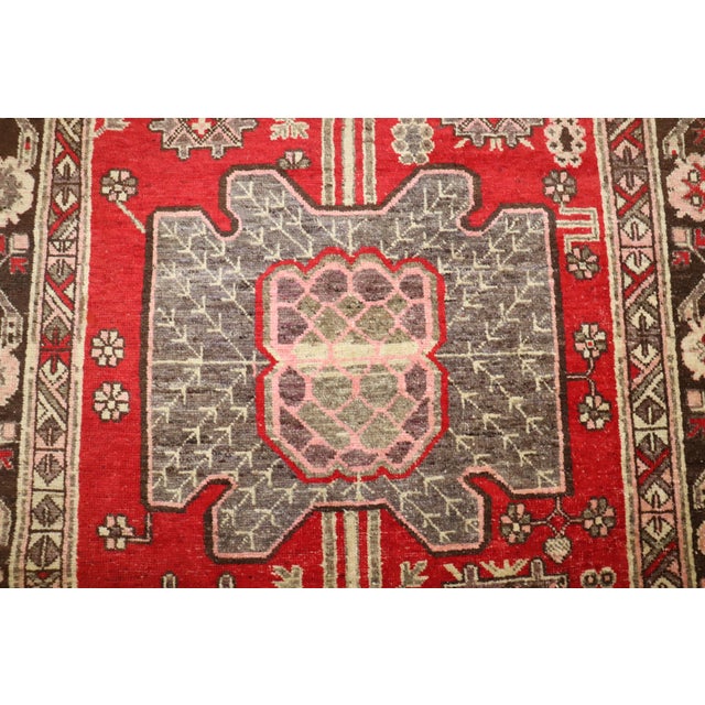 Red Early 20th Century Zabihi Collection Red Khotan Samarkand Rug - 4'8" x 9'3" For Sale - Image 8 of 8