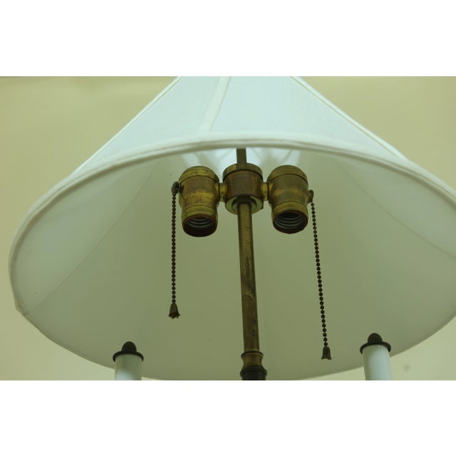 Approx: 30 Years Old Quality Construction Brass Trim Candelabra Style Floor Lamp Condition: Excellent Original Finish &...