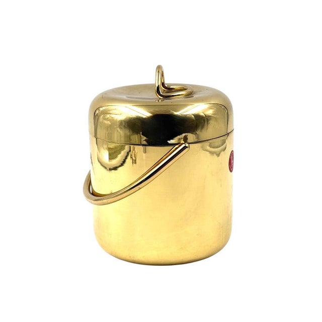 Hollywood Regency Gold Ice Bucket, 1980s For Sale - Image 9 of 15