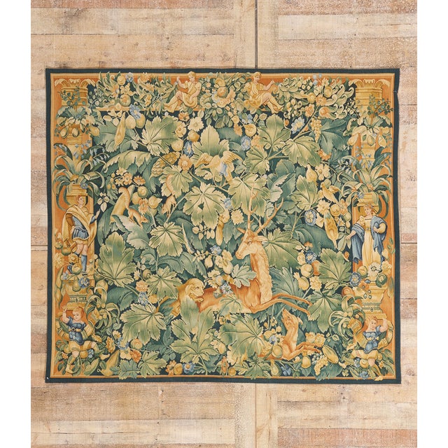 Vintage Chinese Aubusson Tapestry, 05'08 X 05'01 For Sale - Image 10 of 10