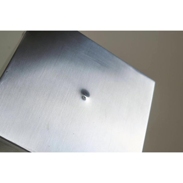 Metal Large Postmodern Table Lamp in Brushed Steel, 1970s For Sale - Image 7 of 14