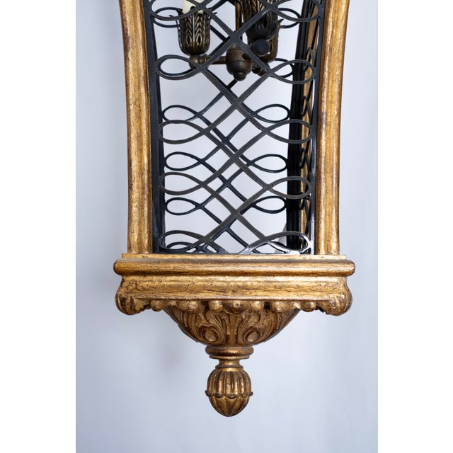 Wood Late 20th Century Large Giltwood Lantern For Sale - Image 7 of 10