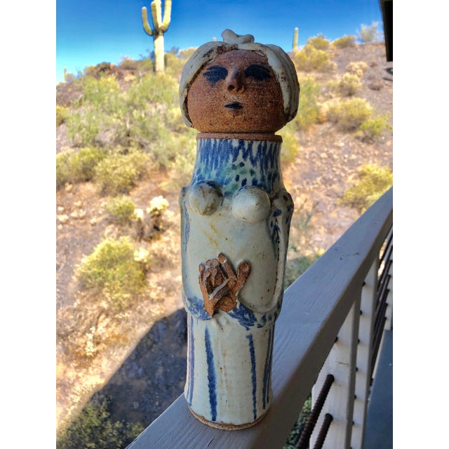 1960s Mid Century Ceramic Woman Vessel For Sale - Image 13 of 13