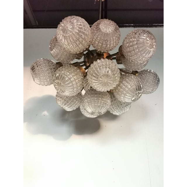 Bohemian Crystal and Brass Chandelier, Italy, 1960s For Sale - Image 6 of 10