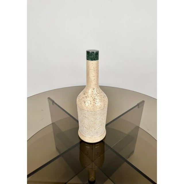 Mid-Century Modern Mid-Century Italian Bottle-Shaped Sculpture in Travertine, 1970s For Sale - Image 3 of 11