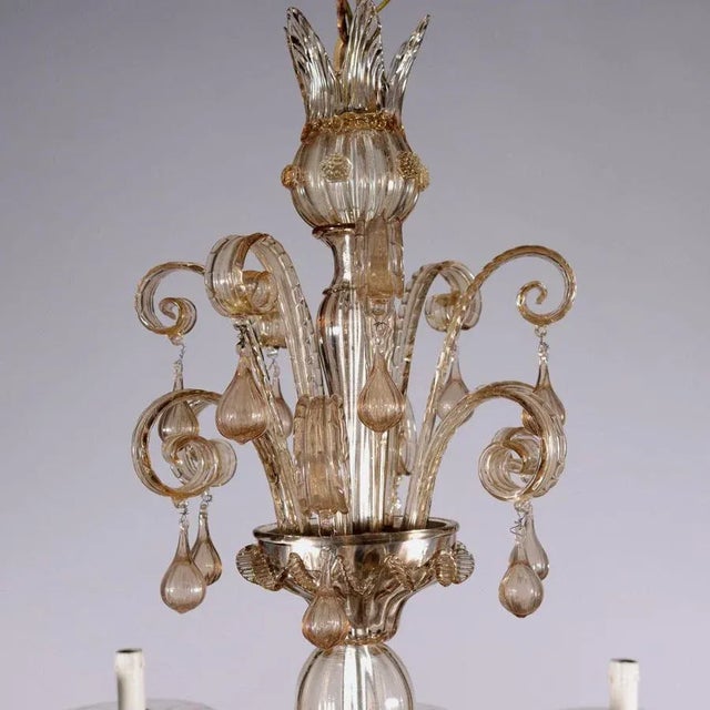 Vintage Glass Murano Chandelier For Sale - Image 4 of 8