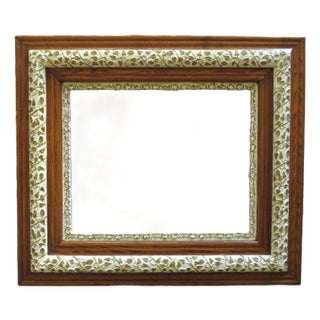 Antique Picture Frame Oak Wood & Gesso W/ Rabbet Opening to Fit 16" X 20" For Sale