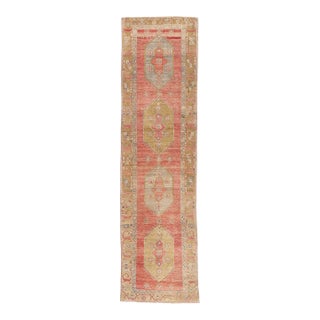 Vintage Turkish Oushak Rug, 03'03 X 12'00 For Sale