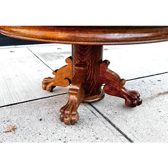 Antique Late 19th Century Tiger Wood Dining Table Claw Feet Chairish