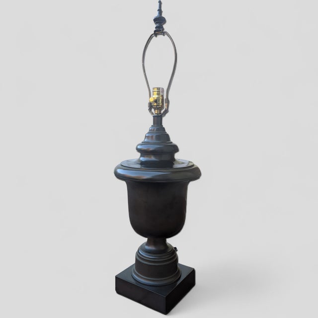 Metal Robert Abbey Templeton Bronze Trophy Urn Table Lamp For Sale - Image 7 of 11