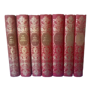 Vintage French Book Set "Les Grands Romans Historiques", C. 1968-Set of 7