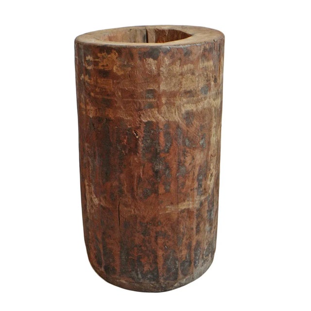 Antique India Wood Butter Pot For Sale - Image 9 of 9