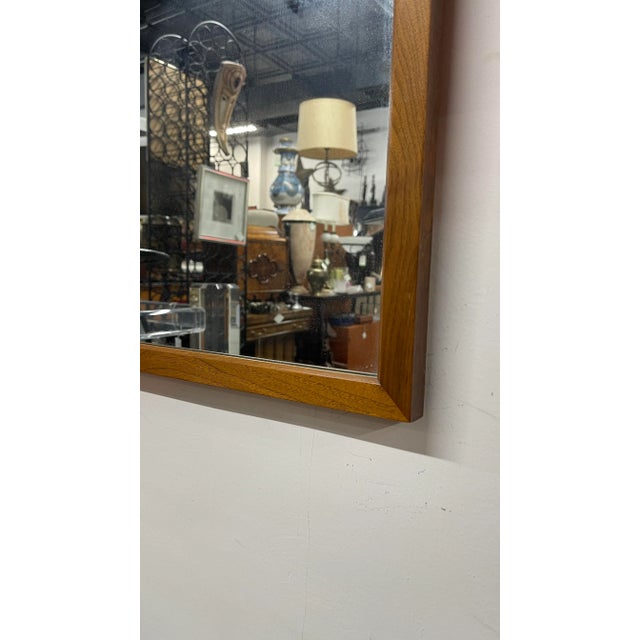 Vintage Mid Century walnut framed Mirror made by John Widdicomb. Beautiful clean design!