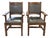 Late 20th Century Pair of Stickley Mission Oak Leather Cottage Arm Chairs For Sale