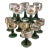 Emerald Green Beehive Stem German Souvenir Goblets-Set of 13 For Sale