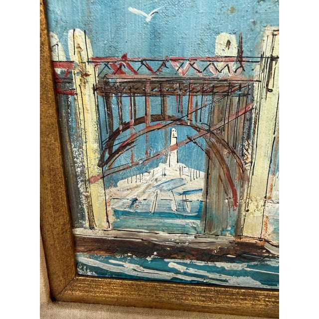John Checkley Fort Point Landscape Painting, Framed For Sale - Image 12 of 12