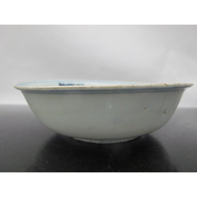 Blue Chinese Blue Porcelain Tianqi Ming Lotus Flower Bowl For Sale - Image 8 of 9