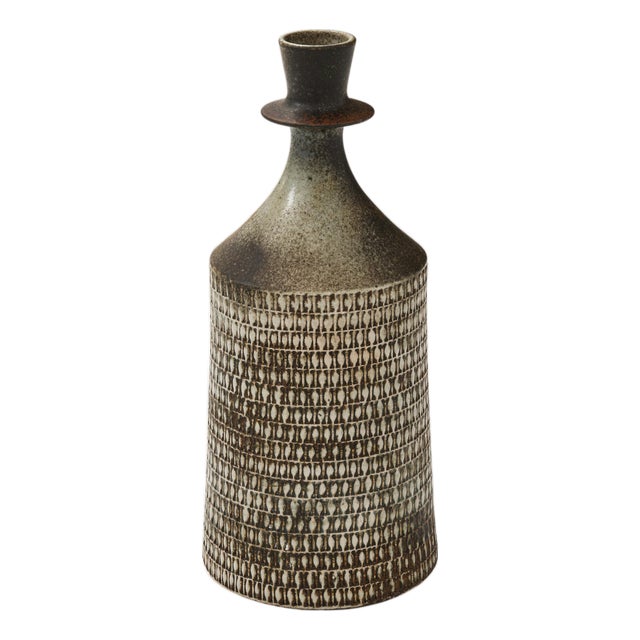 Ceramic Vase in Glazed Stoneware by Stig Lindberg, 1950s For Sale