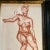 1950’s 2 Original Sepia Female Nude Study Drawings Ornate Vintage Frames-A Pair For Sale - Image 4 of 7