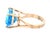 14k Gold Oval Blue Topaz Cocktail Ring For Sale - Image 4 of 8