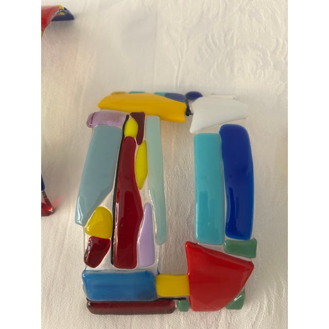 1980s Fused Art Glass Wall Objects, Set of 4 For Sale - Image 4 of 5