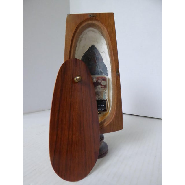 Wood Copper Enameld Face and Wood Table / Mantel Clock, Spain 1950s For Sale - Image 7 of 12