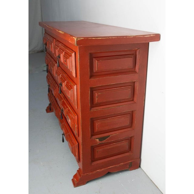 Mid-Century French Chest of Drawers in Red, 1960s For Sale - Image 6 of 16