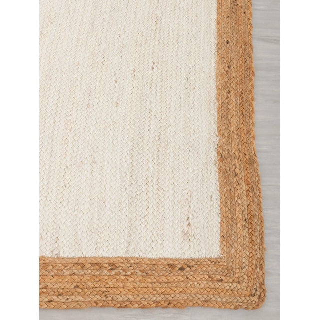 Natural Gold With White Jute Handwoven Boho Area Rug 9x12 Ft. For Sale - Image 11 of 13