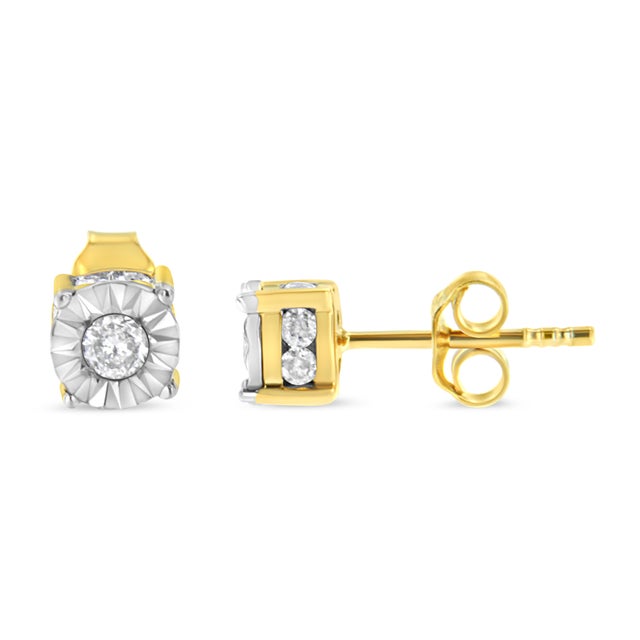 You've found your everyday wear accessory with these beautiful 10k yellow gold plated .925 sterling silver studs...