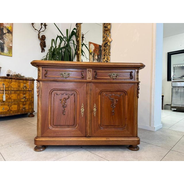 Baroque Sideboard in Oak with Granite Top For Sale - Image 3 of 12