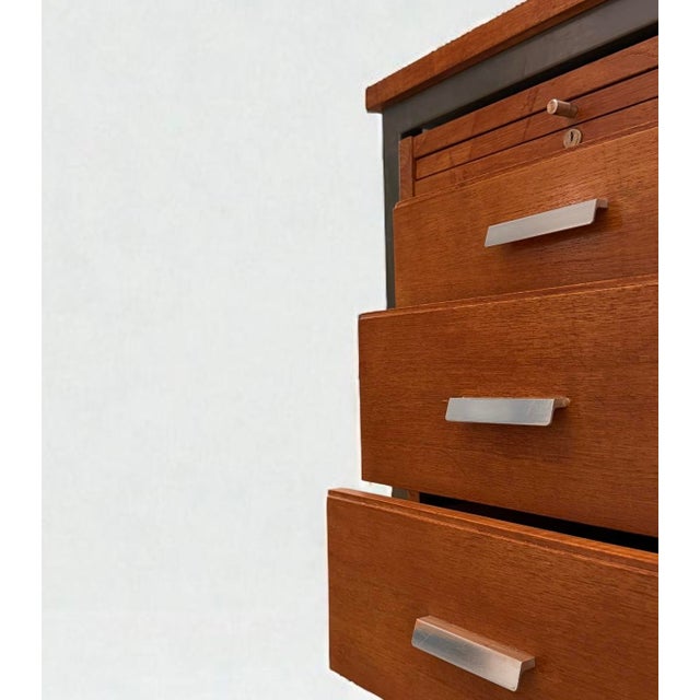 Danish Freestanding Teak Desk For Sale - Image 6 of 9