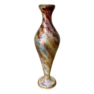 Enameled Copper Vase by Jules Sarlandie, Limoges For Sale