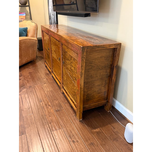 Asian Antique Antique Asian Distressed Console For Sale - Image 3 of 9