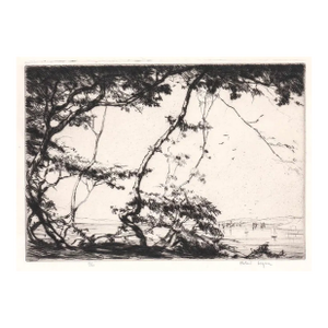 1920s Robert Logan Spring in Brittany Landscape Etching