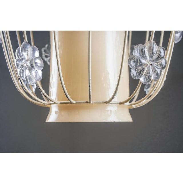 Beige Swedish Modern Model 11510 Pendant in Glass and Metal from Böhlmarks, Sweden, 1940s For Sale - Image 8 of 14