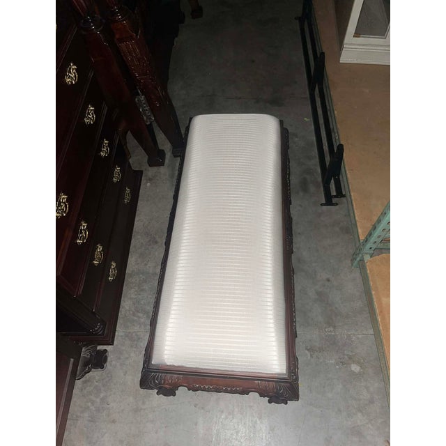 Mahogany Clawfoot Bench by Georgian Furnishings Co. Of New Orleans - Vintage Late 20th Century For Sale - Image 9 of 9
