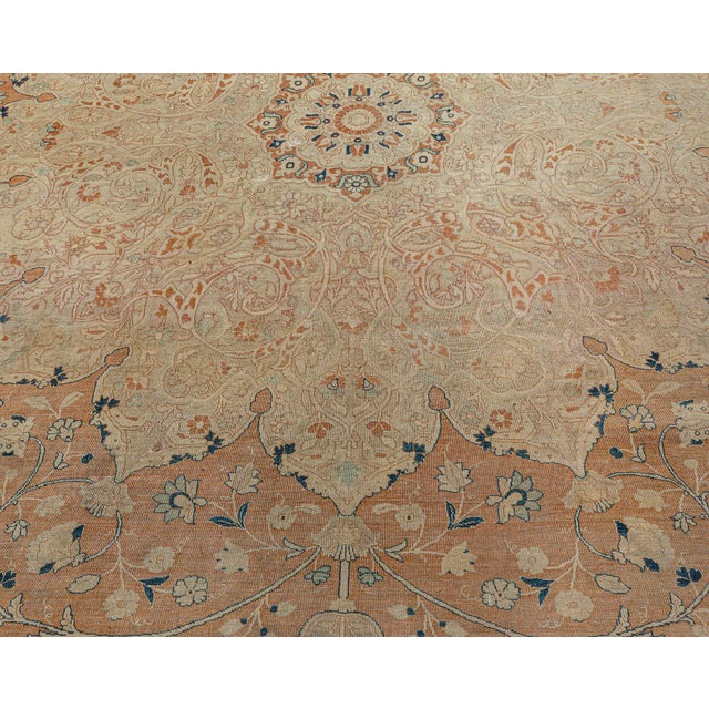 Beige Antique Persian Tabriz Rug For Sale - Image 8 of 8