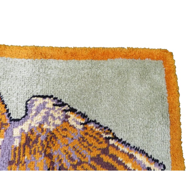 Vintage American Latch Hook Wall Décor / Tapestry Featuring an Eagle With Shield For Sale In Chicago - Image 6 of 11