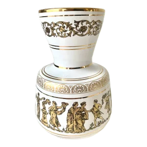 Greek Small Handpainted Gilt Figural Ceramic Vase