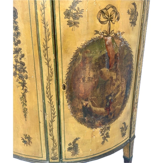 George III Painted Demilune Cabinet For Sale - Image 11 of 12