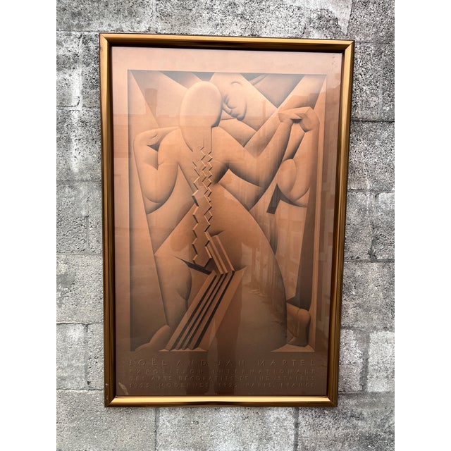 An & Joël Martel 1925 Paris International Exhibition of the Decorative Arts and Industries Framed Art Deco Poster. For Sale - Image 11 of 16